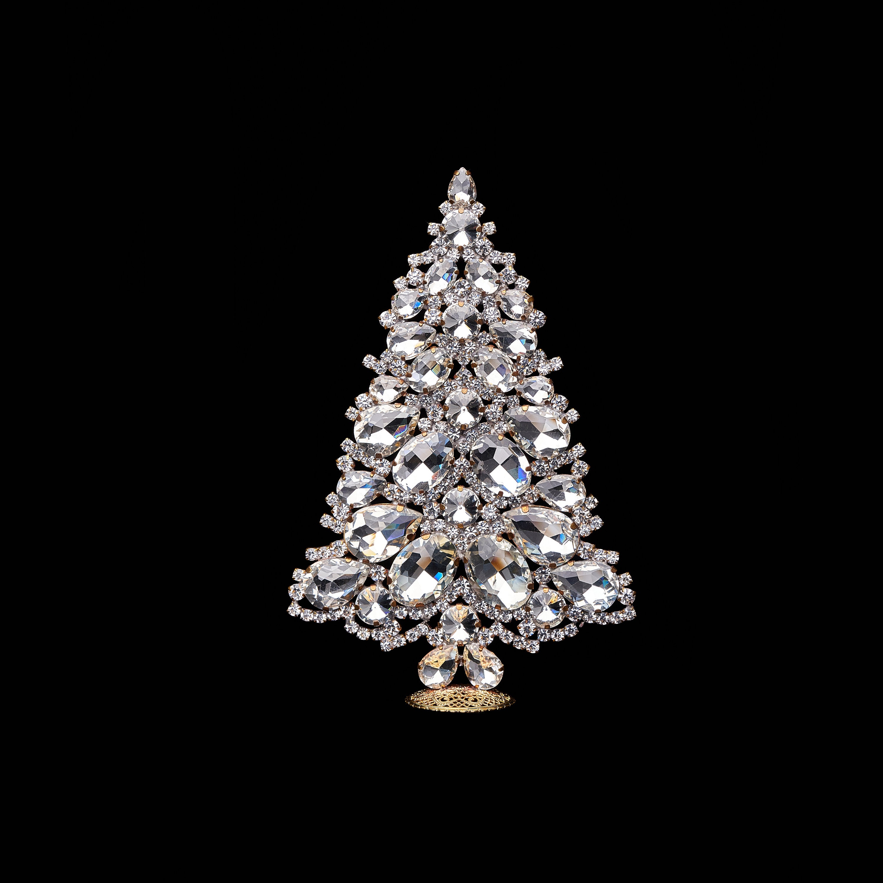 Sparkling Snow Christmas Tree crystal Clear, Handcrafted Sparkling Snow