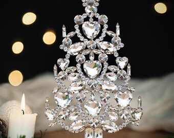 Crystal Christmas Tree: Rhinestone Ornament, Handcrafted Decor