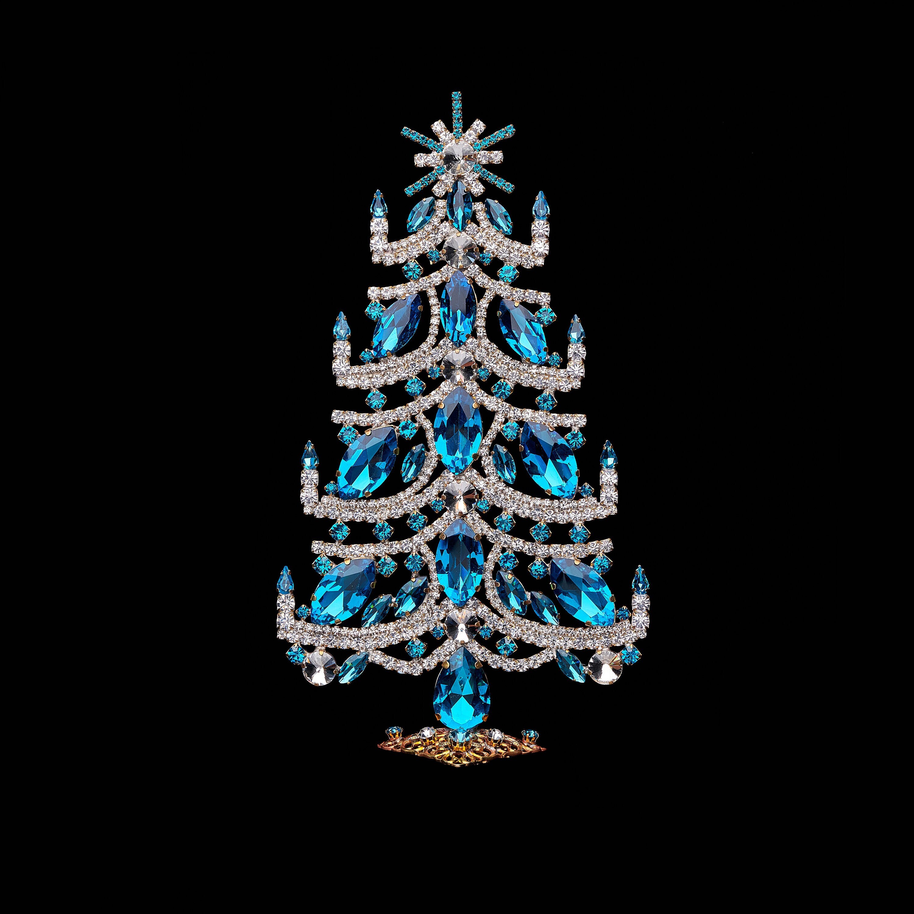Bethlehem Christmas Tree aqua, Bethlehem Table Top Christmas Tree