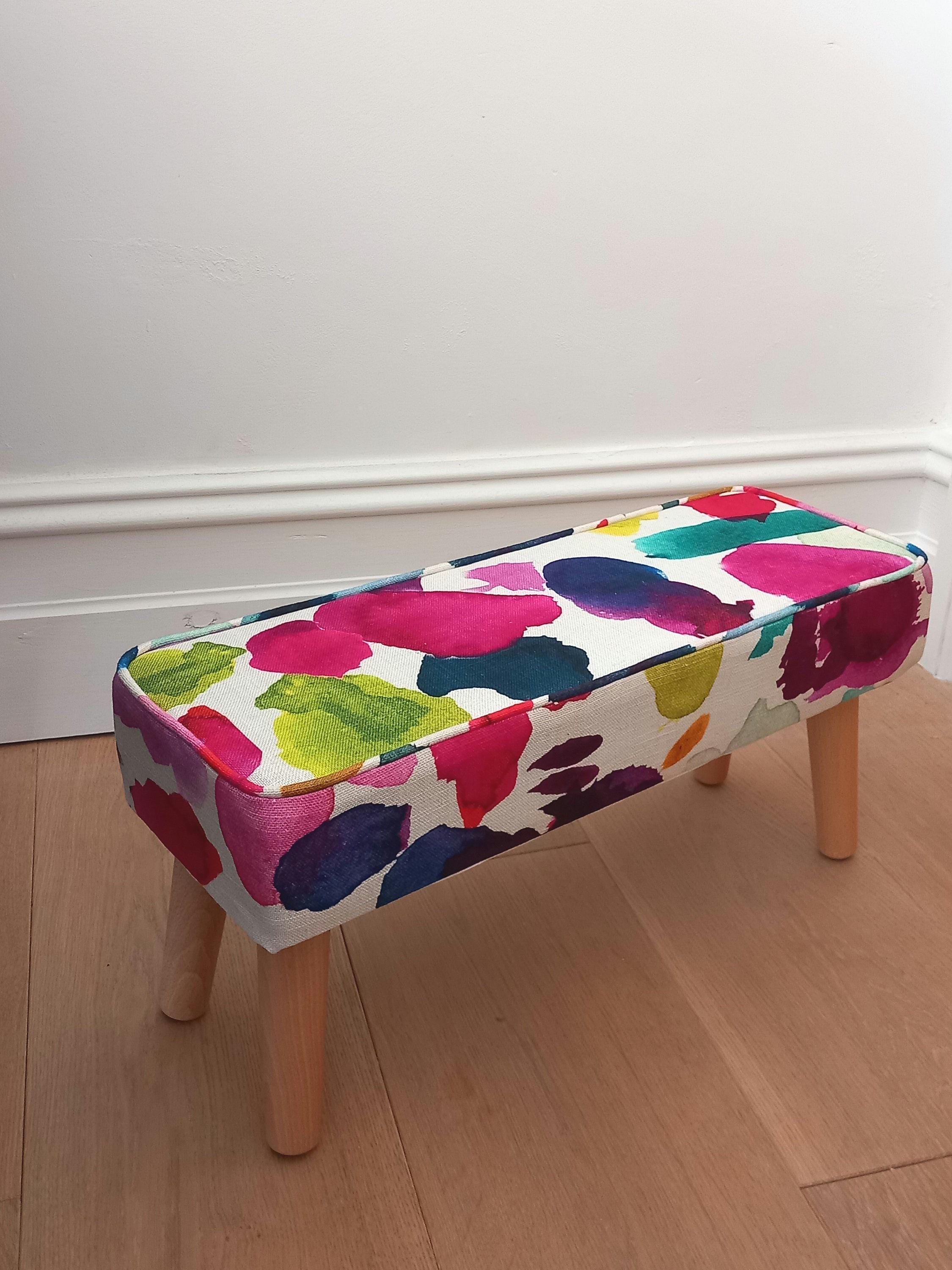 Funky Footstool Bench Abstract Bluebellgray - Etsy UK