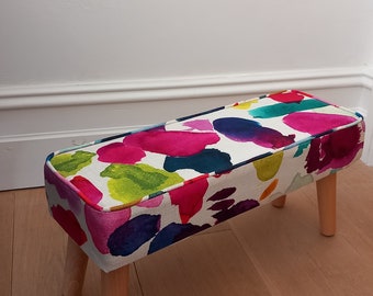 Funky Footstool Mini Bench Abstract Bluebellgray