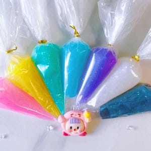 Conjunto de creme Decoden com gelatina brilhante (7 cores, 100g cada) – Textura batida Kawaii para artesanato DIY e capas de telefone