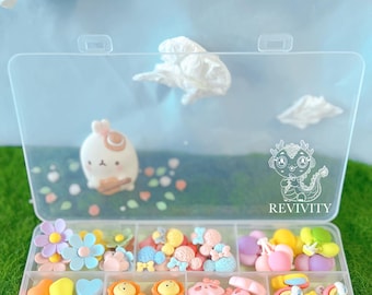 Juego de 85 dijes de resina pastel: cabujones kawaii para manualidades Decoden