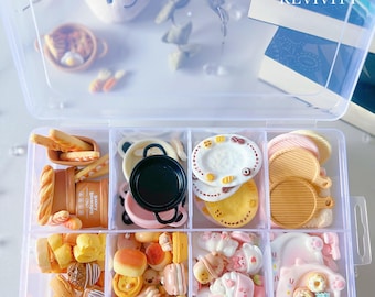 200 amuletos de resina Kawaii Pastel Bakery con caja