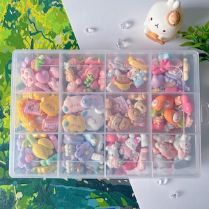 160 breloques en résine kawaii assorties - animal pastel, motifs doux pour travaux manuels, décoration de coque de téléphone et fabrication de bijoux