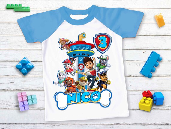 T Shirt Paw Patrol Theme Party 