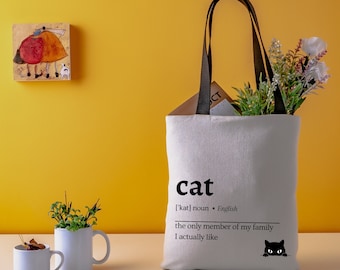 Cat Lover Tote Bag - Funny Reusable Grocery and Market Bag, Just Throw It In The Bag, Funny Humor Tote Bag, Everyday Travel Bag, Yoga Bag