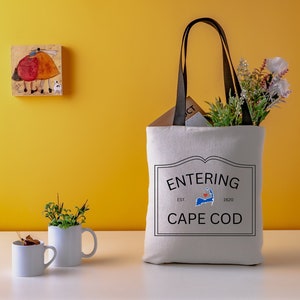 Entering Cape Cod Tote Bag - Cute Reusable Grocery and Market Bag, Cape Cod Gift, Everyday Yoga Bag, Cute Travel Bag