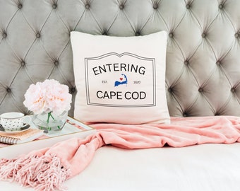 Entering Cape Cod -  Square Pillow Case - Cape Cod Nautical home decor - Cute Indoor Pillow