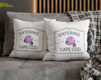 Entering Cape Cod -  Hydrangeas - Square Pillow Case - Cape Cod Home Decor - Cute Indoor Pillow