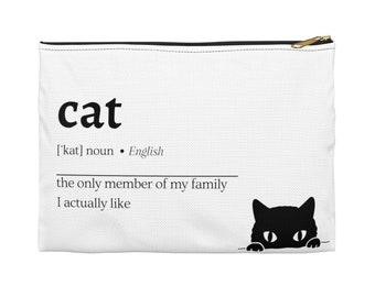Cat Lover Accessory Pouch - Cute Gifts - Dictionary Definition, Adult Humor, Gift for him, Gift for her, Gift for Cat Lover