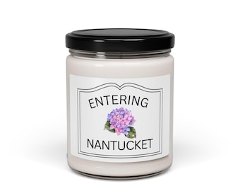 Entering Nantucket Scented Candle, 9oz - Cute Cape Cod Gift for Cape Cod Lover. Aromatherapy Candles, Happiness, Nantucket Memories Gift