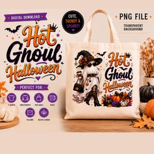 Hot Ghoul Halloween PNG | Trendy Ghost Halloween Design | Spooky Season Sublimation PNG | Halloween Shirt Design