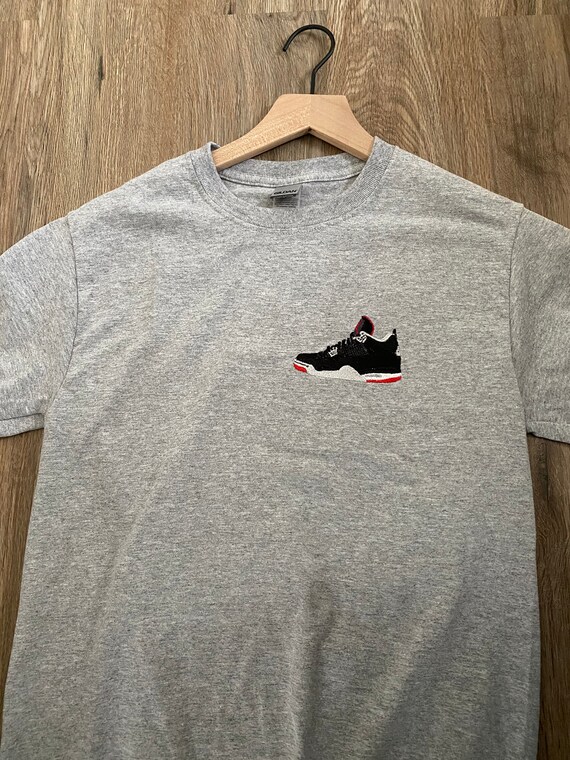 Air Jordan Bred IV 4 Embroidered Shirt 