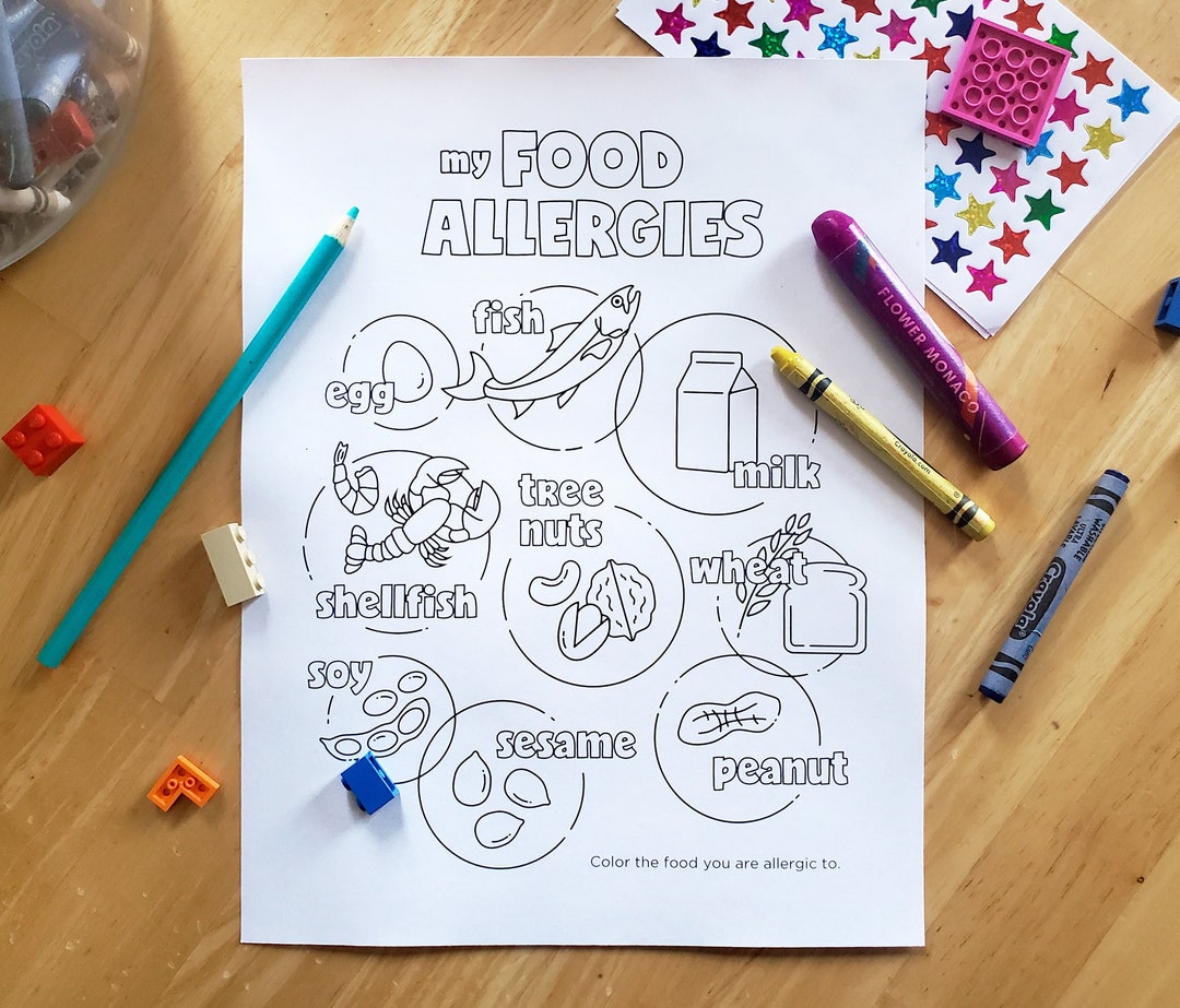 My Food Allergies Coloring Page Etsy