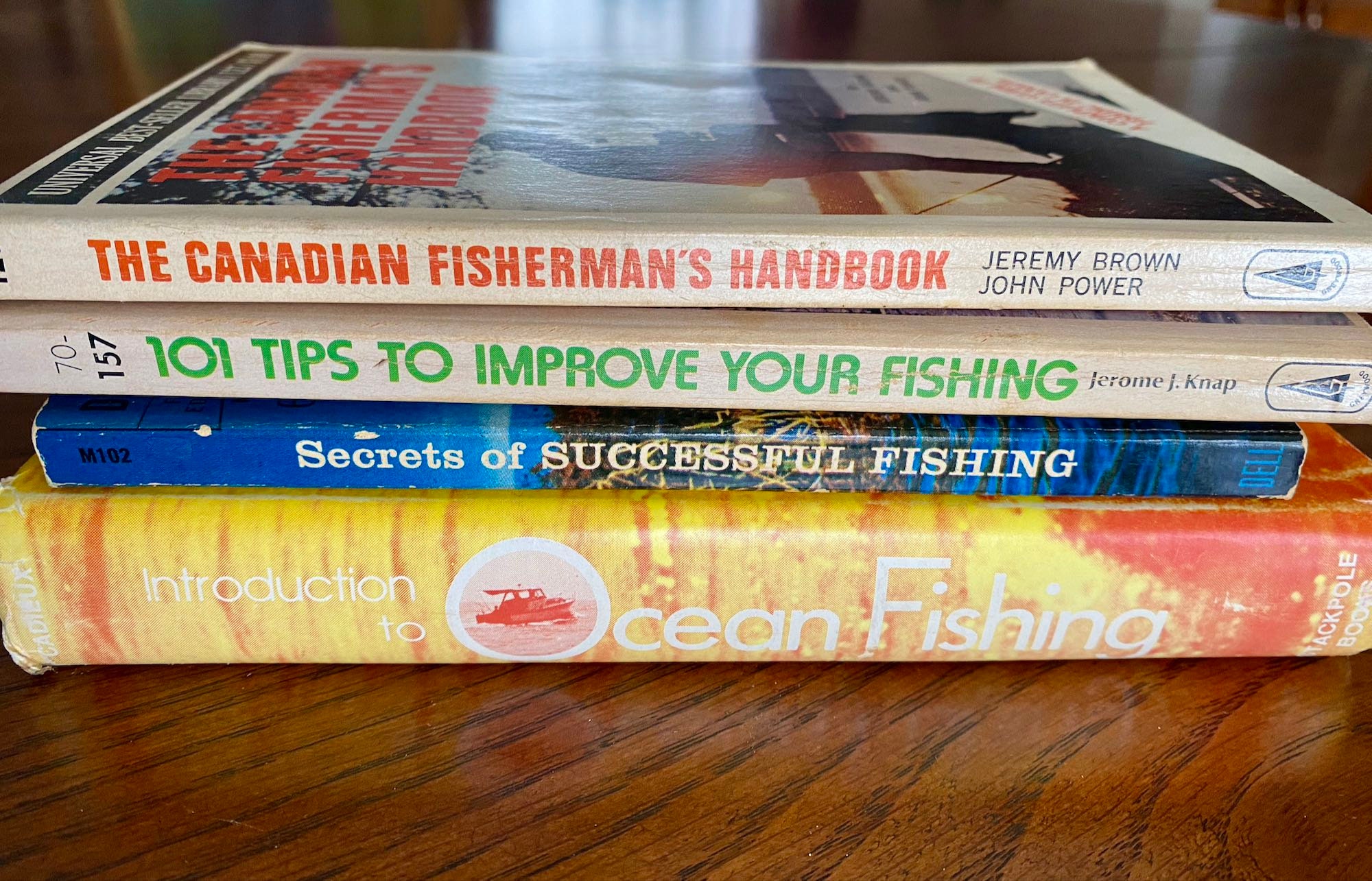 Set of Four Vintage Books About Fishing/angling. Paper Backs and Hardcover.  From the 60's 