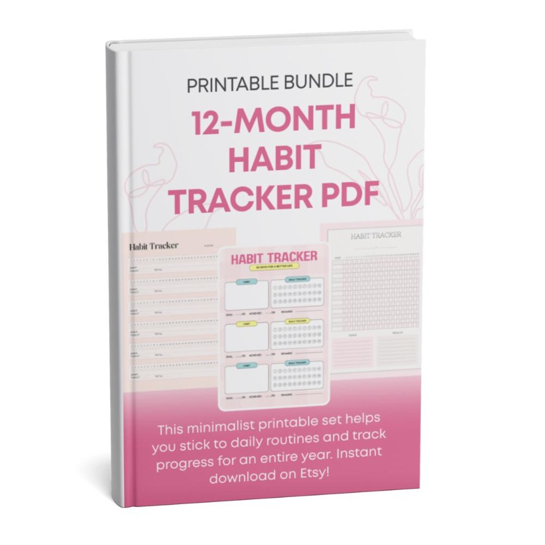 Habit Tracker Printable Bundle: Minimalist Monthly PDF Set - Etsy UK