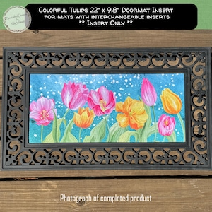 Tulips Doormat Insert: Interchangeable Mat (22" x 9.8")