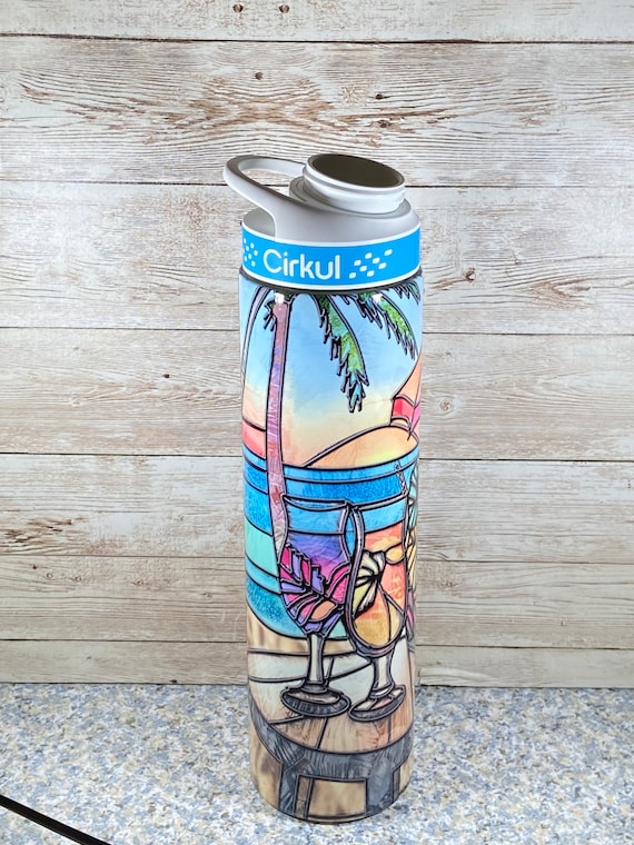 Cirkul TM Lid Compatible Summer Cocktail Design 20 Ounce Water Bottle 