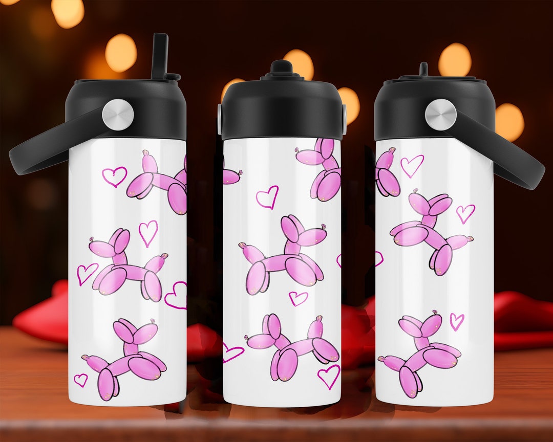 Pink Dogs and Hearts 16 Ounce Water Bottle Cirkul TM Lid Compatible Etsy