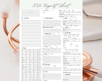 ICU Nurse Report Sheet w/ Lab Chart