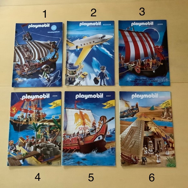 50% OFF 6 NEW Vintage Playmobil 43-51 Page Catalogues from 2001-2009 Knights Houses 123 Toddler Pirates Rescue Hospital Space Colour Photos