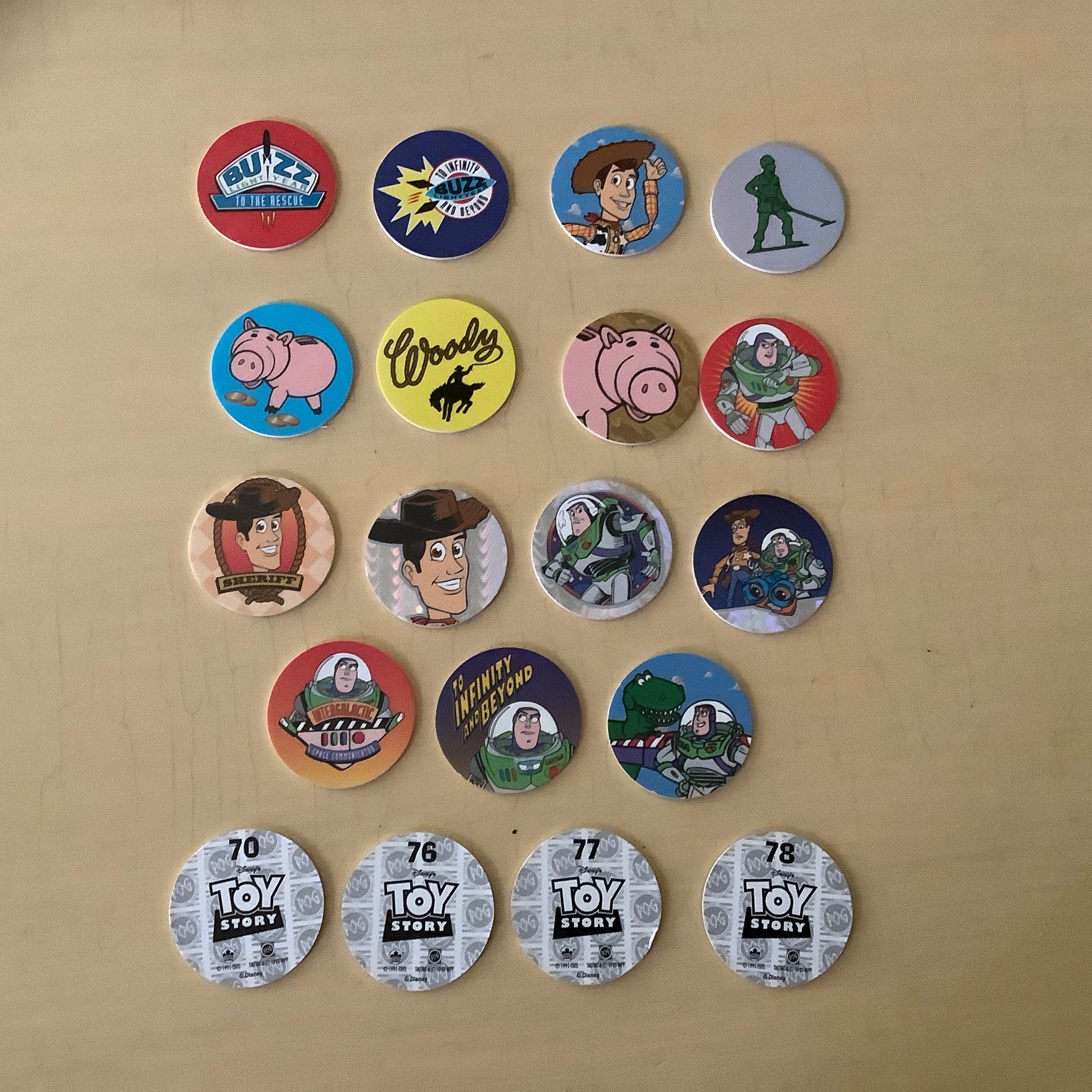 9 Vintage 1995 TOY STORY Disney Milk Cap Canada Games Etsy