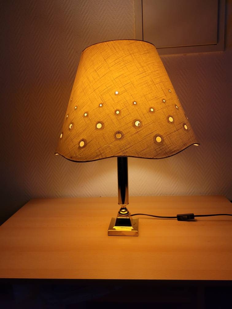 Lampe de Table, Année 1970S , Pied Cuivre