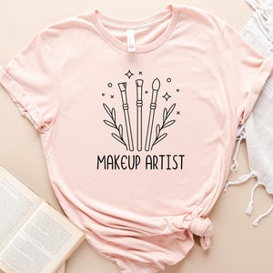 Makeup Artist Shirt, Minimal Makeup Tools T-Shirt, Shirt For Makeup Artists, Unisex Makeup Artist Tee, Makeup Lover Shirts, Makeup Brush Tee