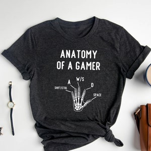 Anatomy Of A Gamer T-Shirt, Funny Gamer Hand T-Shirt, Sarcastic Anatomy Tee, Funny Tops, Gamer T-Shirt, Unisex Gamer Tee, Bones Hand T-Shirt