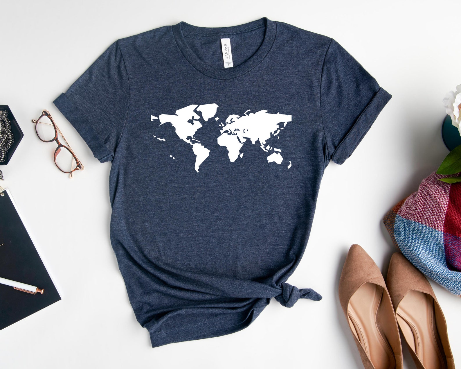 World Map T-shirt Geography Teacher Shirt Unisex Geography | Etsy