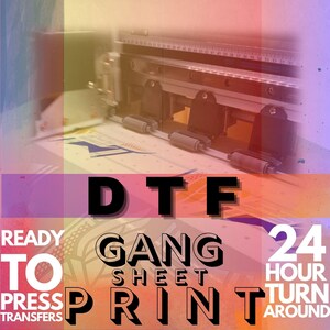 DTF Print, Custom Transfer, Full Color DTF, Gang Sheets, Bulk Order, Wholesale DTF Print T-Shirt Heat Transfer, Press Ready, Direct to Film