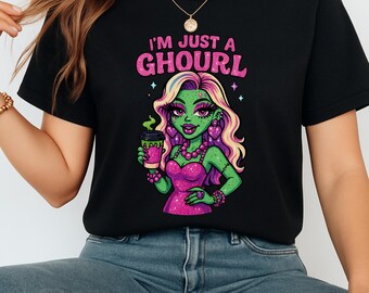 I’m Just a Ghourl PNG | Retro Halloween Clipart | Cute Zombie Girl  PNG | Kawaii Spooky T-Shirt Design | Halloween Girly | Just a Girl