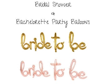 Script Bride to Be Bridal Shower Balloons | Script Bride to Be Bachelorette Balloons | Bridal Shower Party | Bachelorette Party | Rose Gold