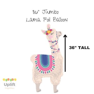 36" Jumbo Llama Foil Balloon | Llama Party | Llama Birthday | 12" Latex Balloons | Llama Baby Shower | Fiesta Birthday | Boho Llama Party