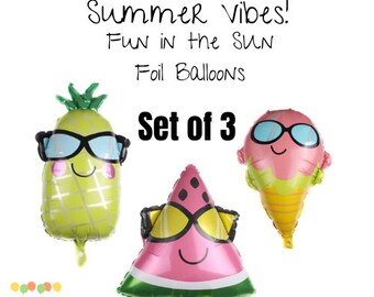 Summer Balloons | Pool Party Balloons | Beach Party Balloons | Birthday Balloons | Pinapple Balloon | Watermelon Balloon | Ice Cream Balloon