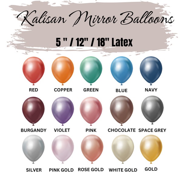 Kalisan Mirror Balloons | Mirror Latex Ballloons | Chrome Balloons | Multi Pack Mirror Balloons | Multi Pack Chrome Balloons | Shiny Balloon