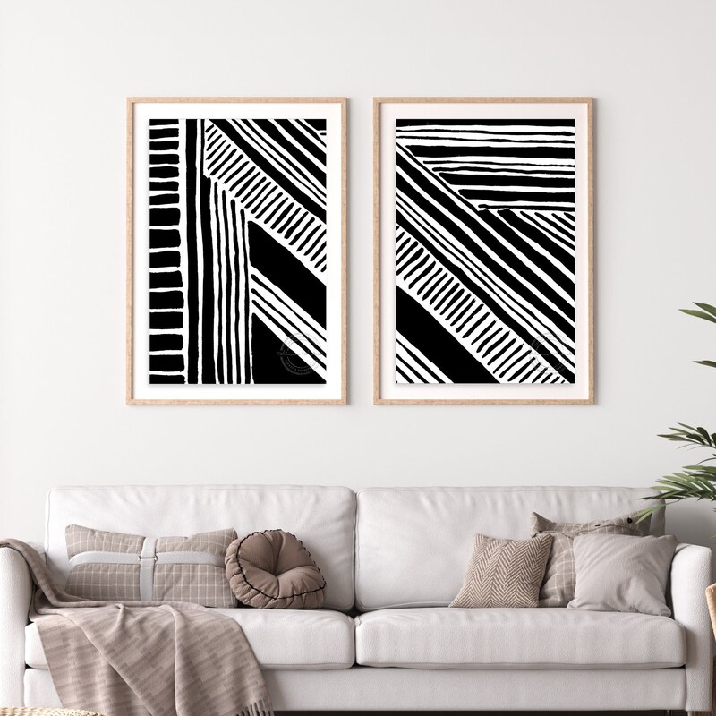 Line Art Set of 2 - Etsy
