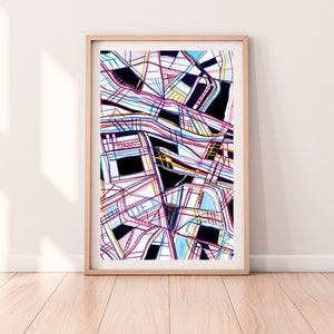 Abstract Map Painting, Extra Large Abstract Painting, Abstract Giclée Fine Art Print, Abstract Painting Print, Abstract Giclée Print