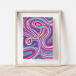 Preppy Wall Art, Preppy Painting, Preppy Room Decor, Pink Giclée Print, Abstract Painting, Abstract Giclée Print, Abstract Fine Art Print