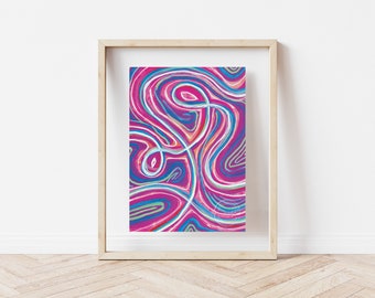 Preppy Wall Art, Preppy Painting, Preppy Room Decor, Pink Giclée Print, Abstract Painting, Abstract Giclée Print, Abstract Fine Art Print