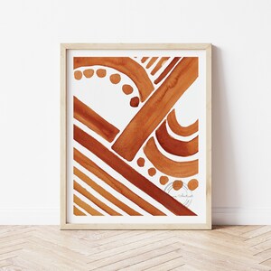 Mid Century Wall Art, Printable Wall Art, Terra Cotta Wall Art, Minimalist Wall Art, Home Decor, Simple Artwork, Line Artwork, Watercolor