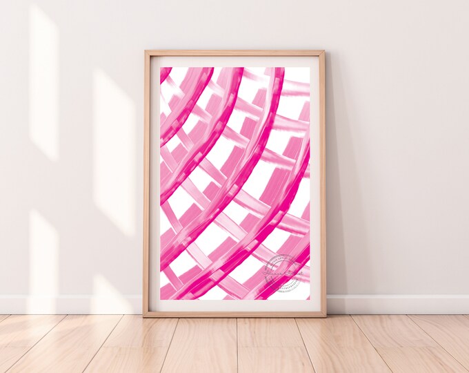 Hot Pink Wall Art Preppy Wall Art Dorm Room Decor Pink Etsy