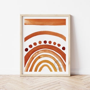 Mid Century Wall Art, Neutral Rainbow Wall Art, Printable Wall Art, Terra Cotta Wall Art, Minimalist Wall Art, Home Decor, Simple Artwork