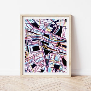 Druckbare abstrakte Kunst, Karte Wandkunst, digitaler Download Kunst, moderne Linienzeichnung, druckbare Kunst, Linie Kunstwerk, Zeitgenössische Kunst