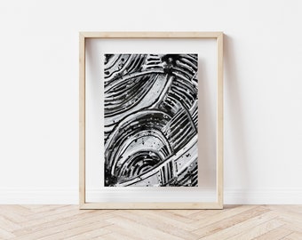 Glicee Print Black and White, 24x18 Painting Black and White, 24x18 Wall Art, Moody Painting, Extra Large Painting Abstract Black and White