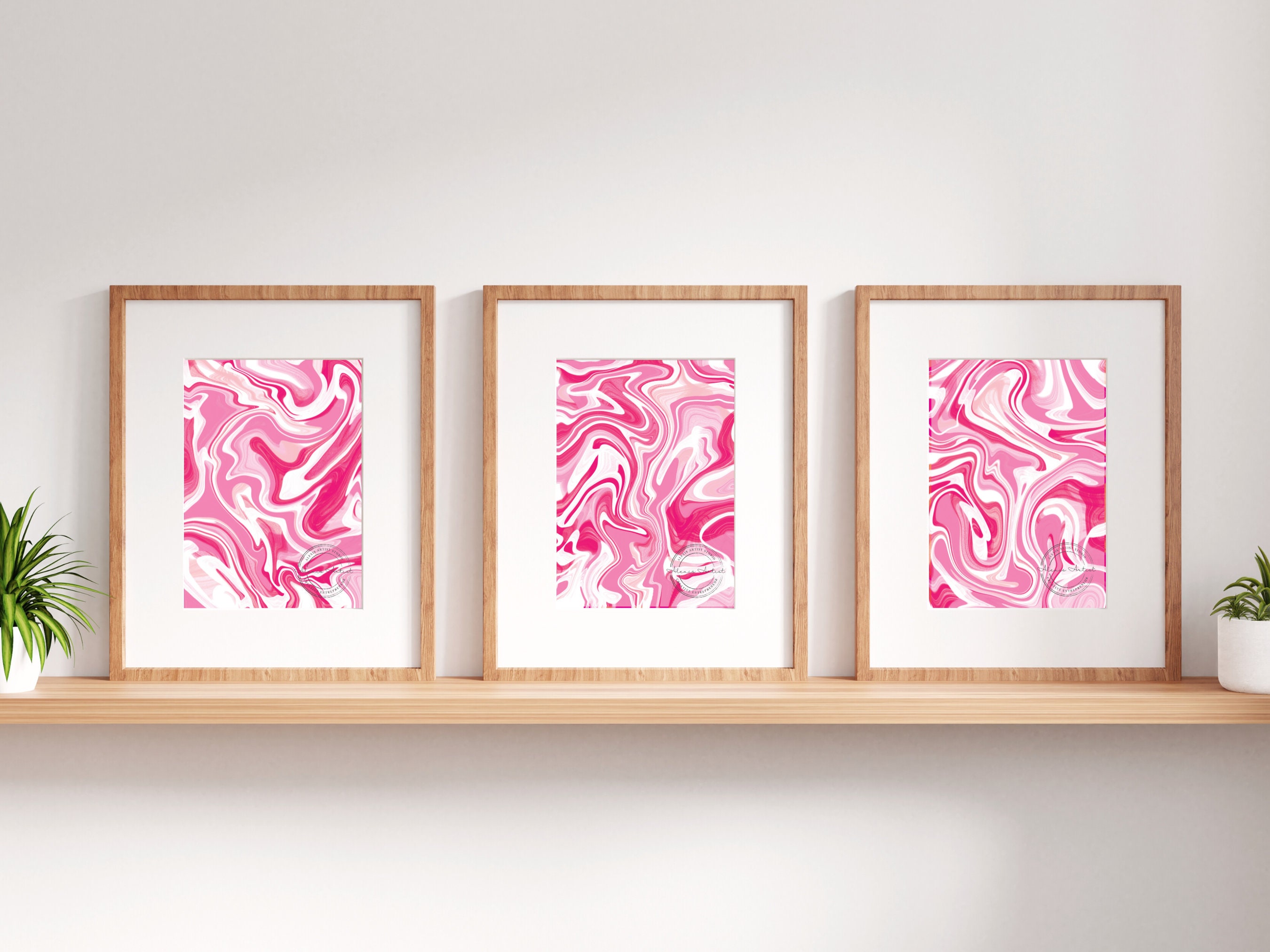 Preppy Wall Art Set of 3, Preppy Room Decor Set of 3, Preppy Paintings ...