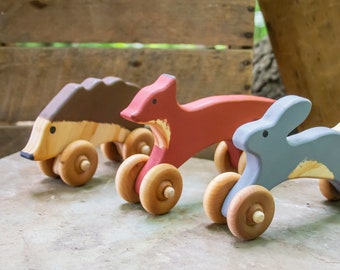 Woodland Animal Push Toys | Handcrafted | Nature Inspired | Waldorf