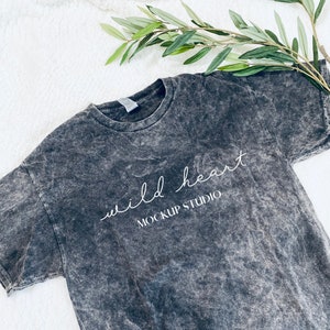 Mineral Wash, Black, Dyenomite 200MW || flat lay, boho, minimalist, dreamy, dyenomite brand, light and airy, mineral wash mock
