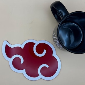 Akatsuki Cloud Acrylic Coaster – Red Cloud Anime Coaster | Gift for Anime Lovers | Anime-Inspired Red Cloud Coaster